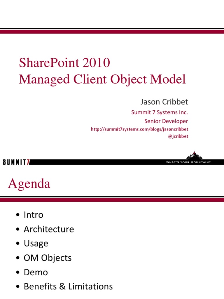 SharePoint Client Object Model Overview | PDF | Technology & Engineering
