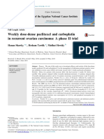 Paclitaxel and Carboplatin in Recurrent Ovarian Carcinoma- A Phase II Trial