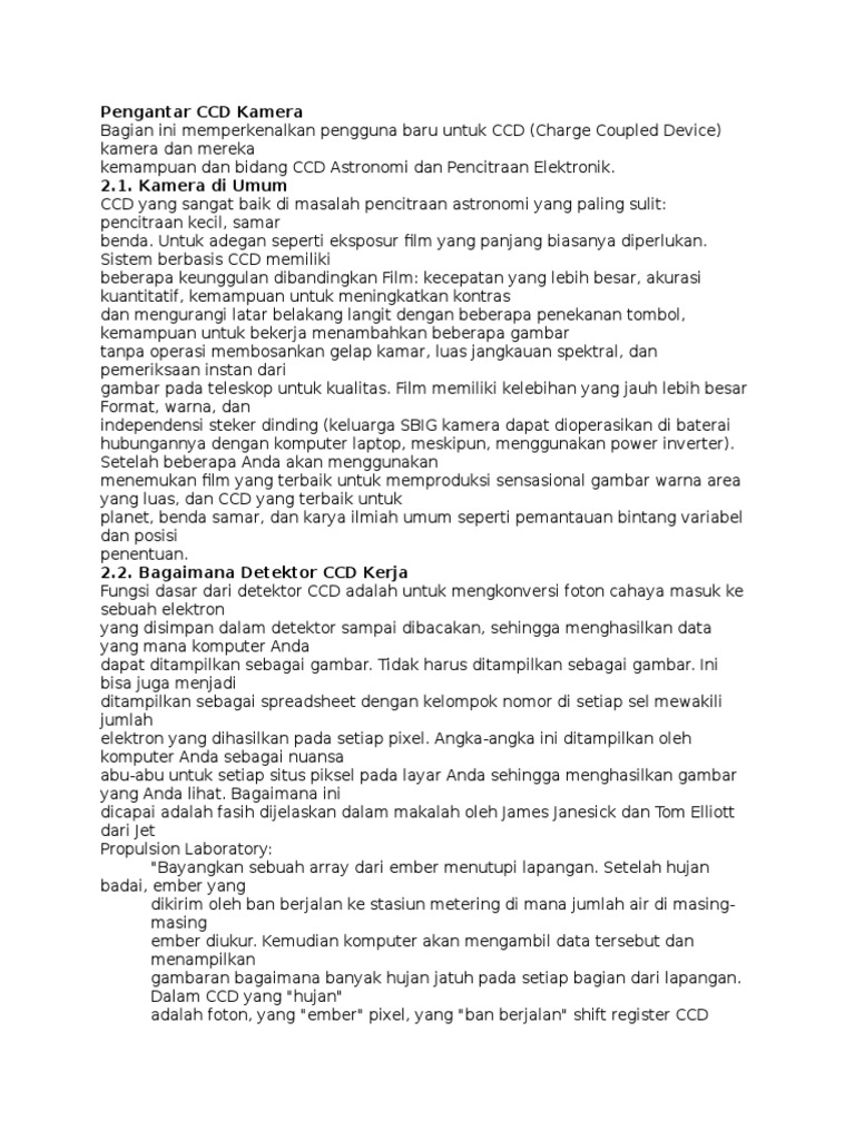 Pengantar CCD Kamera | PDF