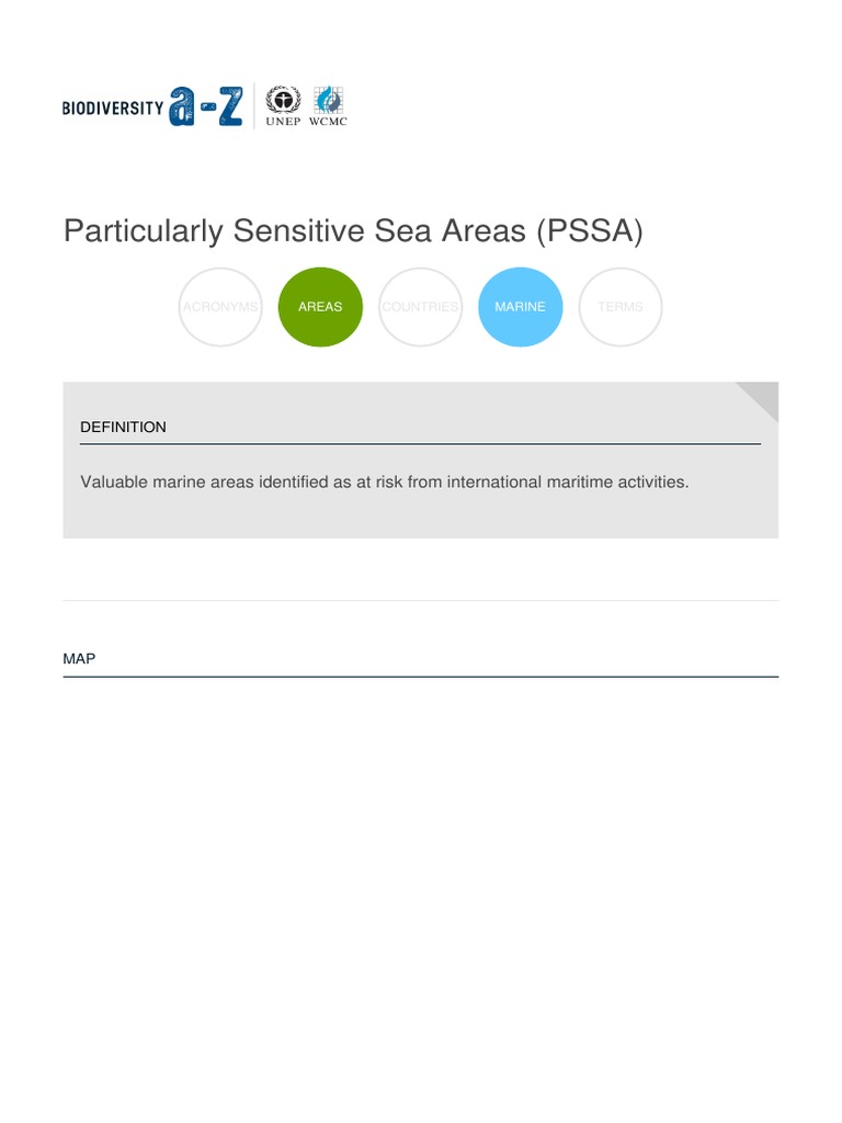 Particularly Sensitive Sea Areas Pssa | PDF | Biodiversity | Protected Area