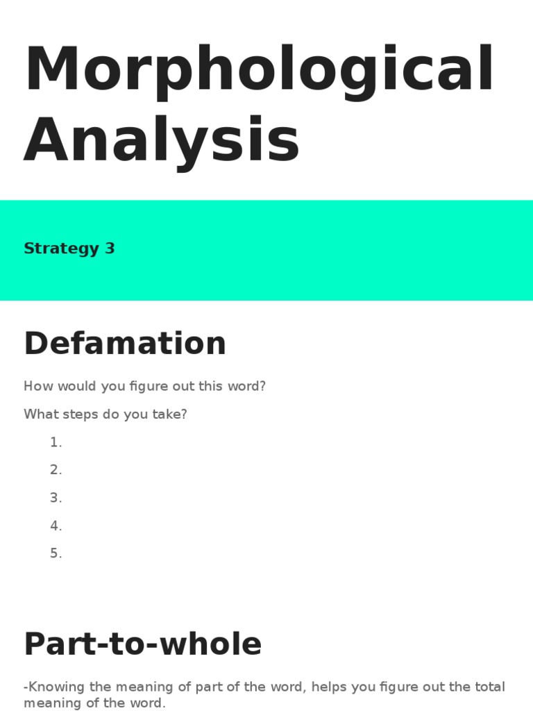 Morphological Analysis PP | PDF | Self-Improvement