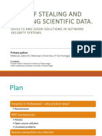 Ways of Stealing and Securing Scientific Data.: Defects and Good Solutions in Network Security Systems