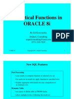 Analytical Functions in Oracle 8I: by Ed Kosciuszko Sequel Consulting (973) 226-7835