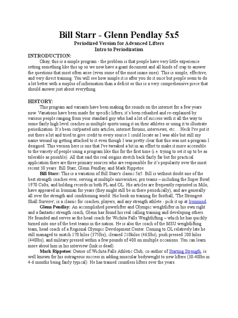 5X5 Advanced - Bill Starr, Glenn Pendlay | Physical Exercise | Muscle