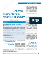 Aspecte Privind Auditarea Estimarilor Din Situatiile Financiare 