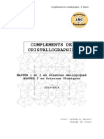 Compléments de Cristallographie - F.hatert - 2013-2014