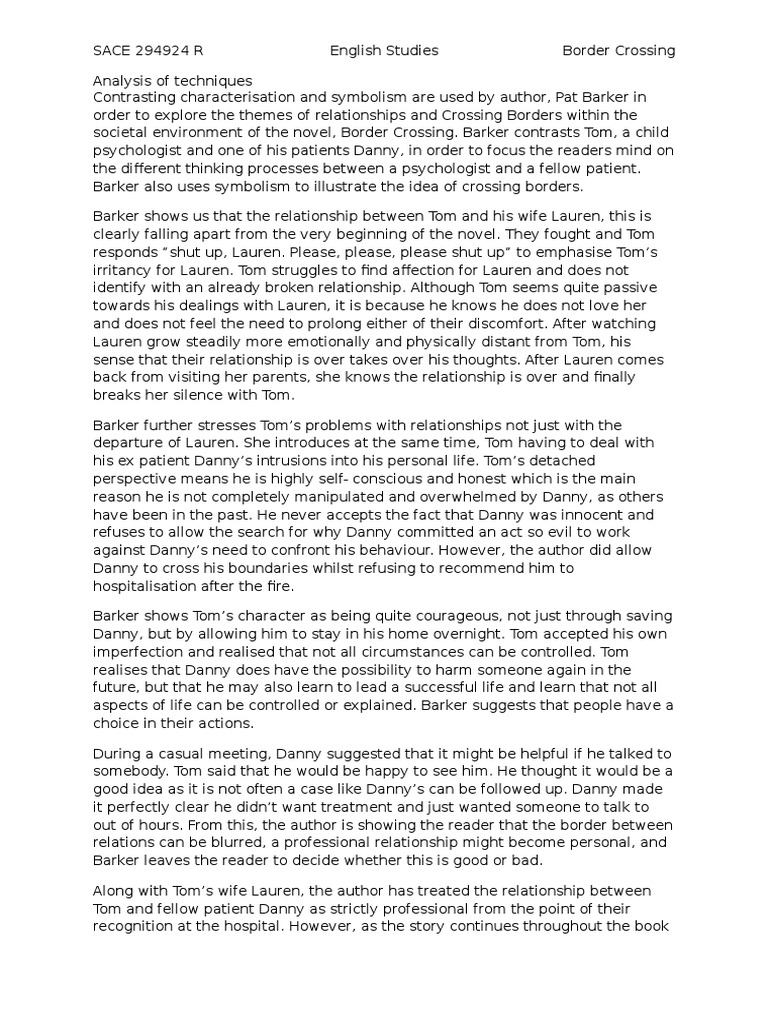 border crossing essay Thought Mind