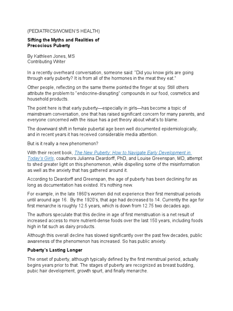 Understanding Precocious Puberty in Girls | PDF | Puberty | Luteinizing ...