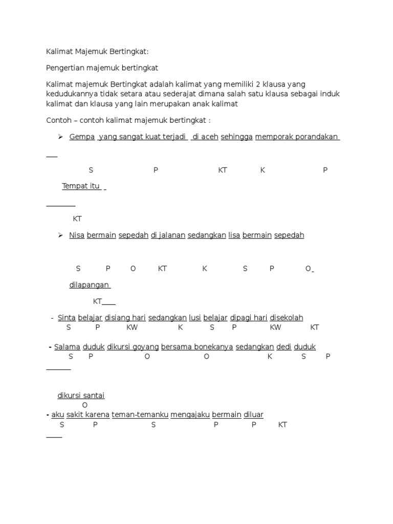 Kalimat Majemuk Bertingkat