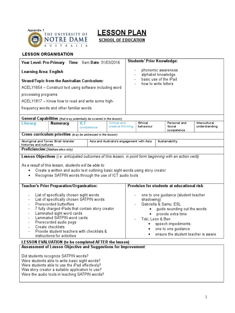 Lesson Plan Final | PDF | Literacy | Educational Technology