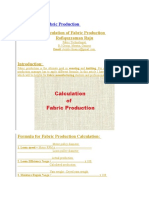 Calculation of Fabric Production Formulas