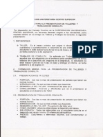 Reglamento Para Talleres y Trabajos Escritos