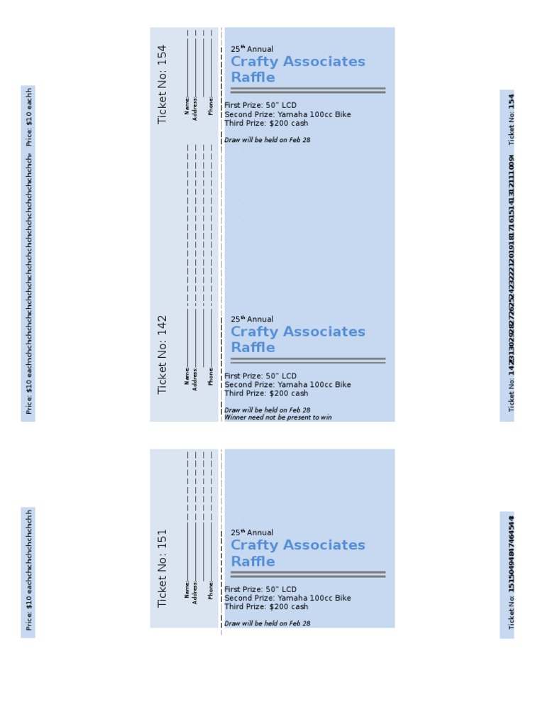 Raffle Ticket Template | PDF