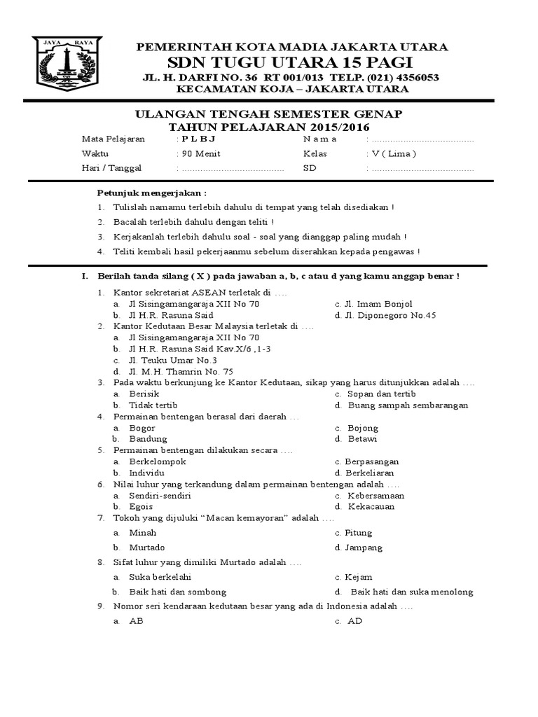 Soal Uts Genap Plbj 5