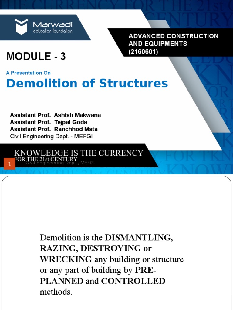 Demolition Techniques and Planning | PDF | Demolition | Engineering