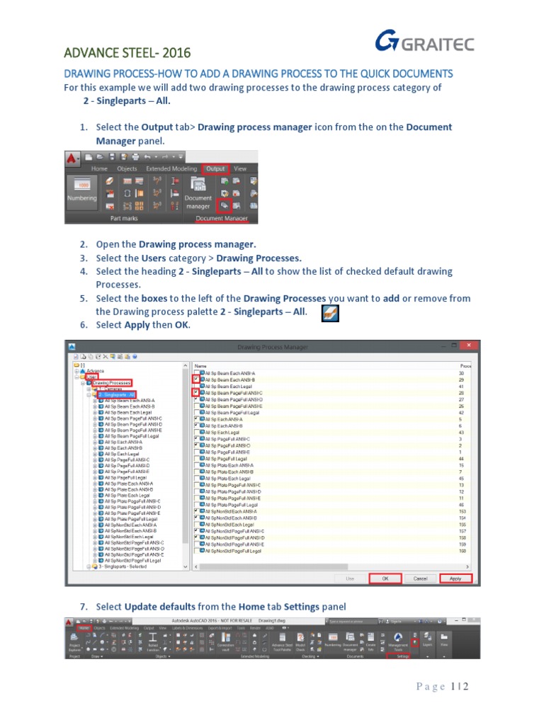 Adding Drawing Processes in Advance Steel | PDF