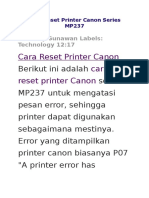 Cara Reset Printer Canon Series MP237