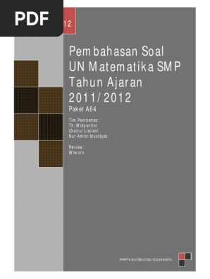 Pembahasan Soal Un Matematika Smp Ta 2012
