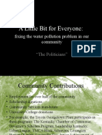 A Little Bit For Everyone:: Fixing The Water Pollution Problem in Our Community