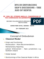 Presentation to Second Colloquium on Enforcement of Ombudsman Decisions