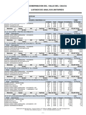 Analisis Precios Unitarios-2015 PDF, PDF, Unidades de medida