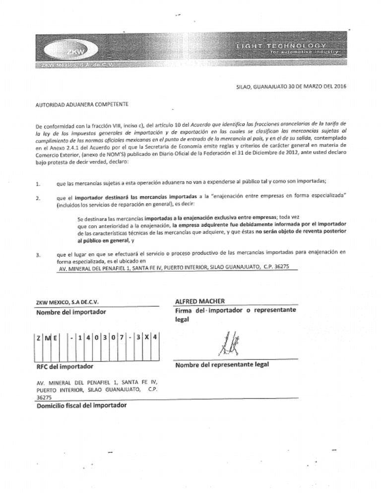 Ejemplo Carta NOM | PDF