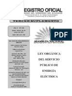 Registro Oficial N 418 Ley Orgnica Del Servicio Pblico de Energa Elctrica