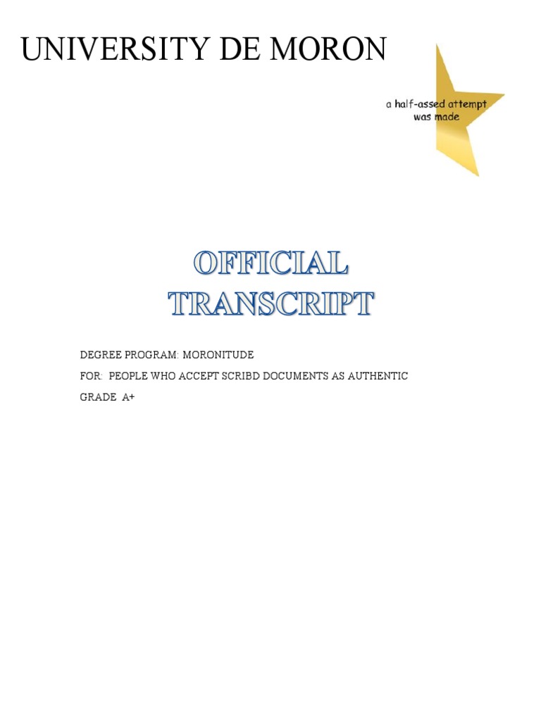 Moron Diploma | PDF