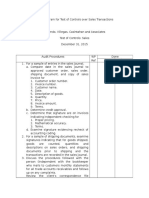 Audit Program On Sales Adjustments Transactions