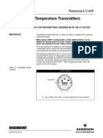 Option C7 For Temperature Transmitters: Rosemount 3144P