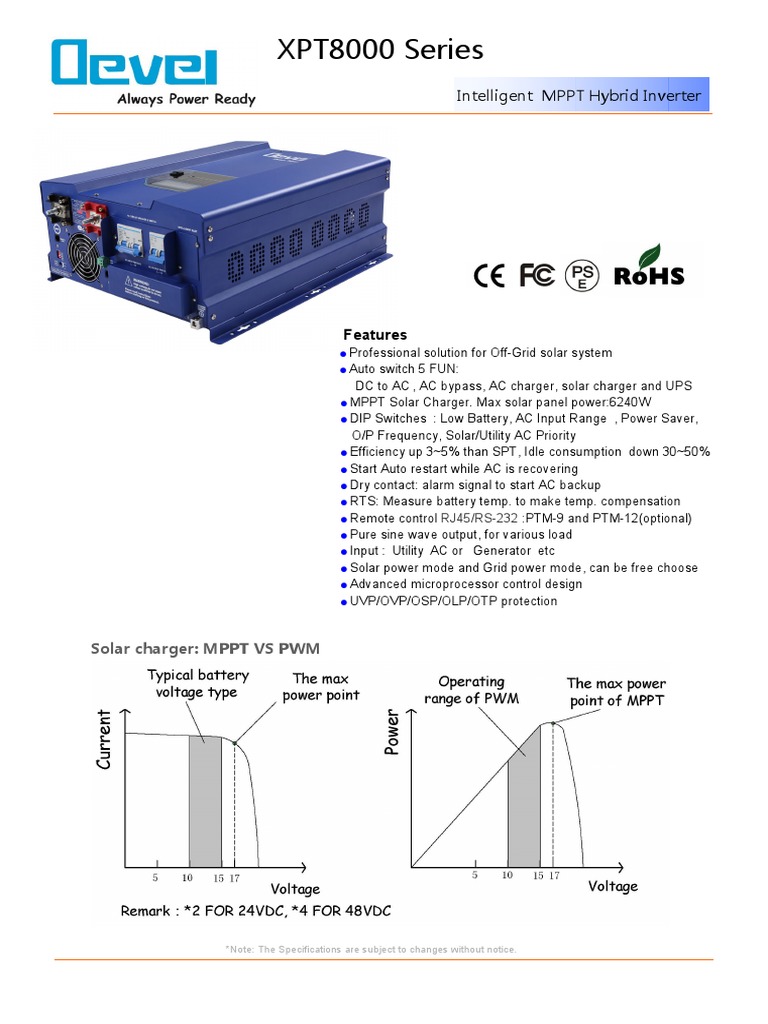 XPT8000 Solar Inverter Specifications | PDF