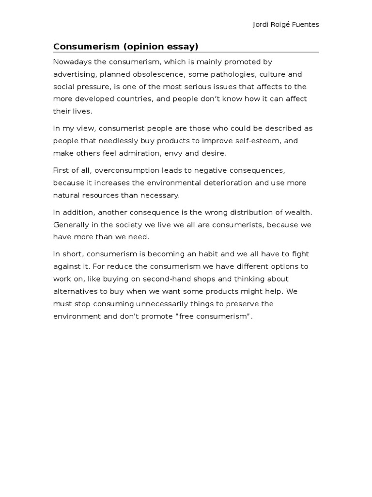 The Impact of Consumerism Today | PDF