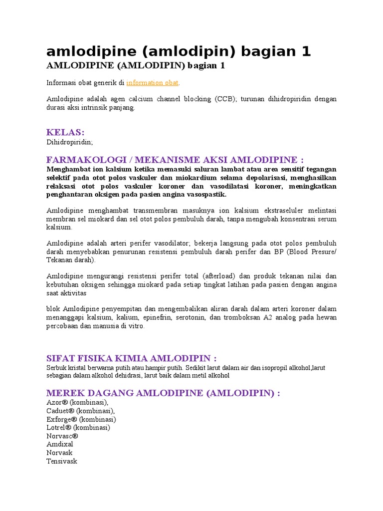 Amlodipine | PDF