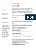 Project Manager CV Example 1