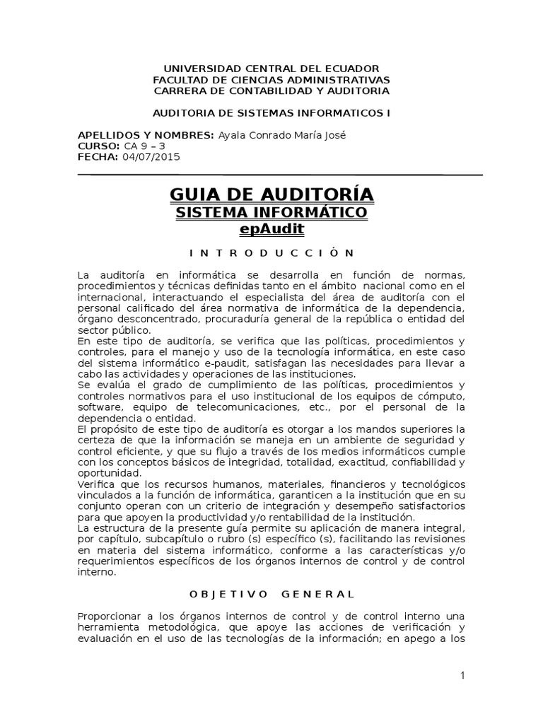 7 Guia de Auditoría Epaudit | PDF | Auditoría financiera | Contabilidad