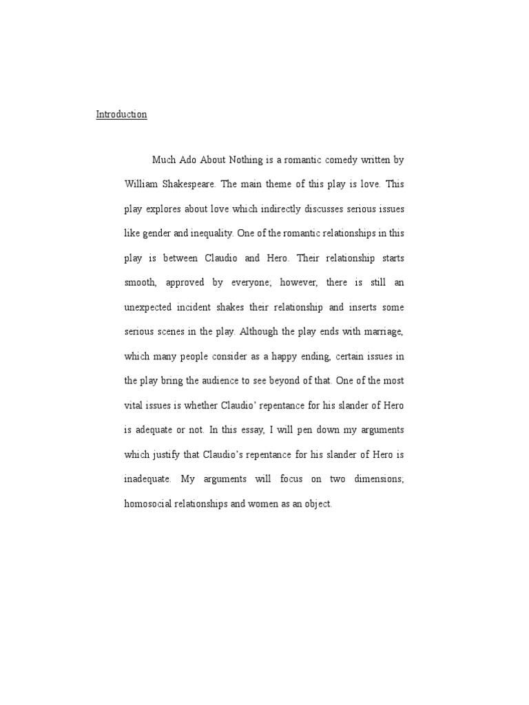 Much Ado About Nothing Hero Monologue