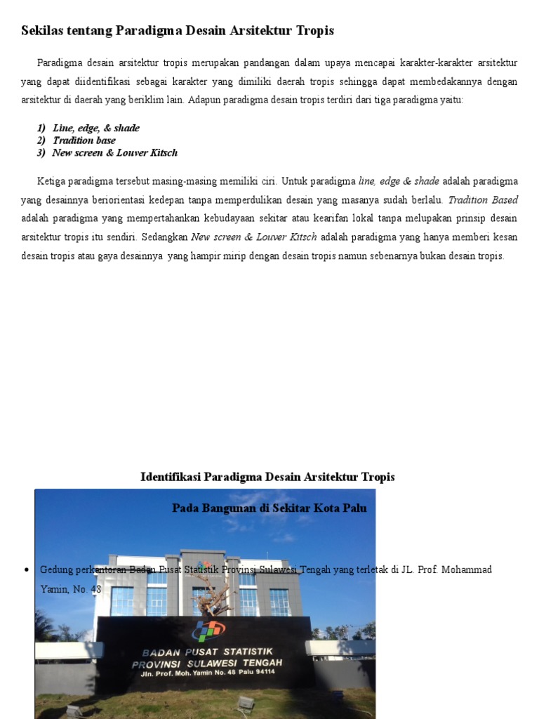 Identifikasi Paradigma Arsitektur Tropis Kelompok