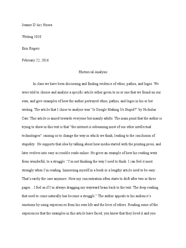 rhetorical analysis | Logos | Blog