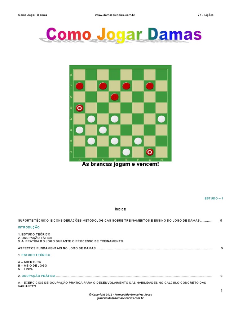 Jogo de Damas, PDF, Jogos de tabuleiro