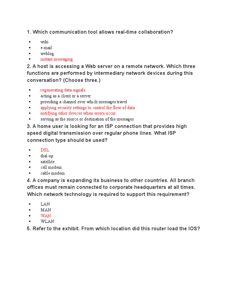 Ccna Final Internet Protocols Computer Network