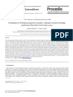 Evaluation of Turkish Prospective Teachers' Attitudes Towards Teaching Profession (Near East University Case)