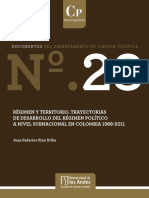 Régimen y territorio. Trayectorias de desarrollo del régimen político a nivel subnacional en Colombia 1988-2011