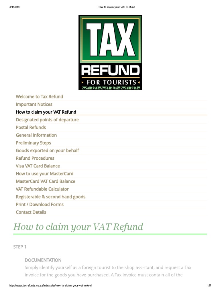 How to Claim Your VAT Refund Value Added Tax Visa Inc.