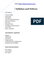 TANCET Syllabus and Pattern