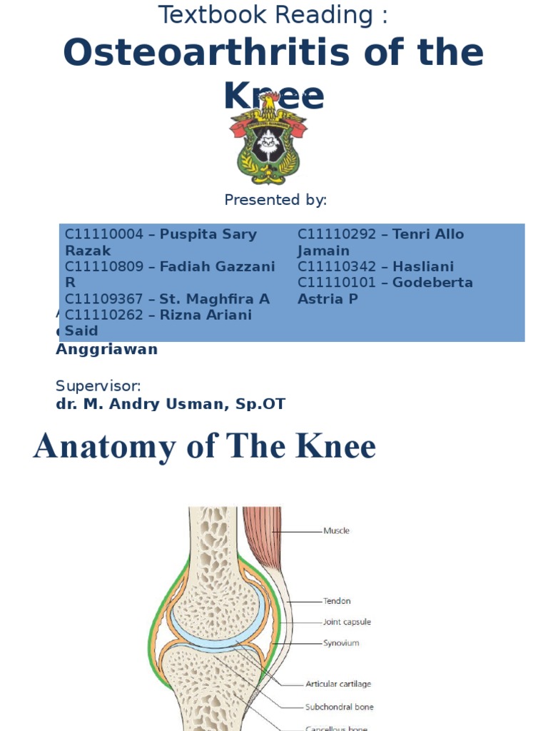 Osteoarthritis of the Knee Textbook Reading | PDF | Osteoarthritis ...