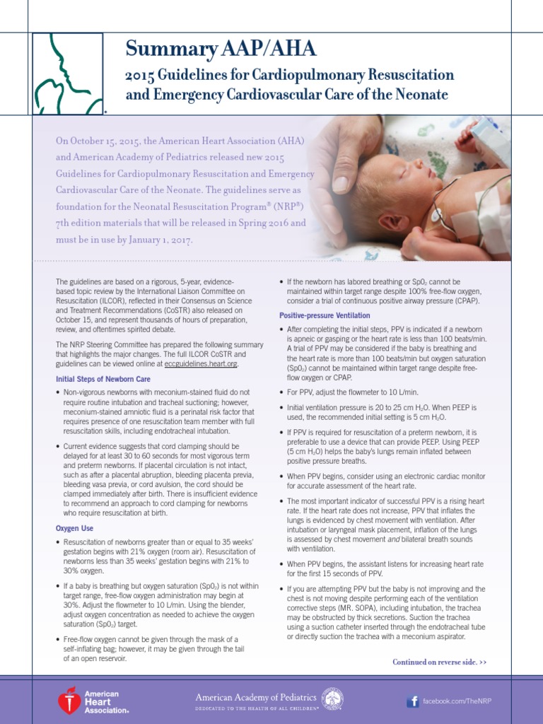 NRP Guidelines Flyer English FINAL | PDF | Health Sciences | Medicine