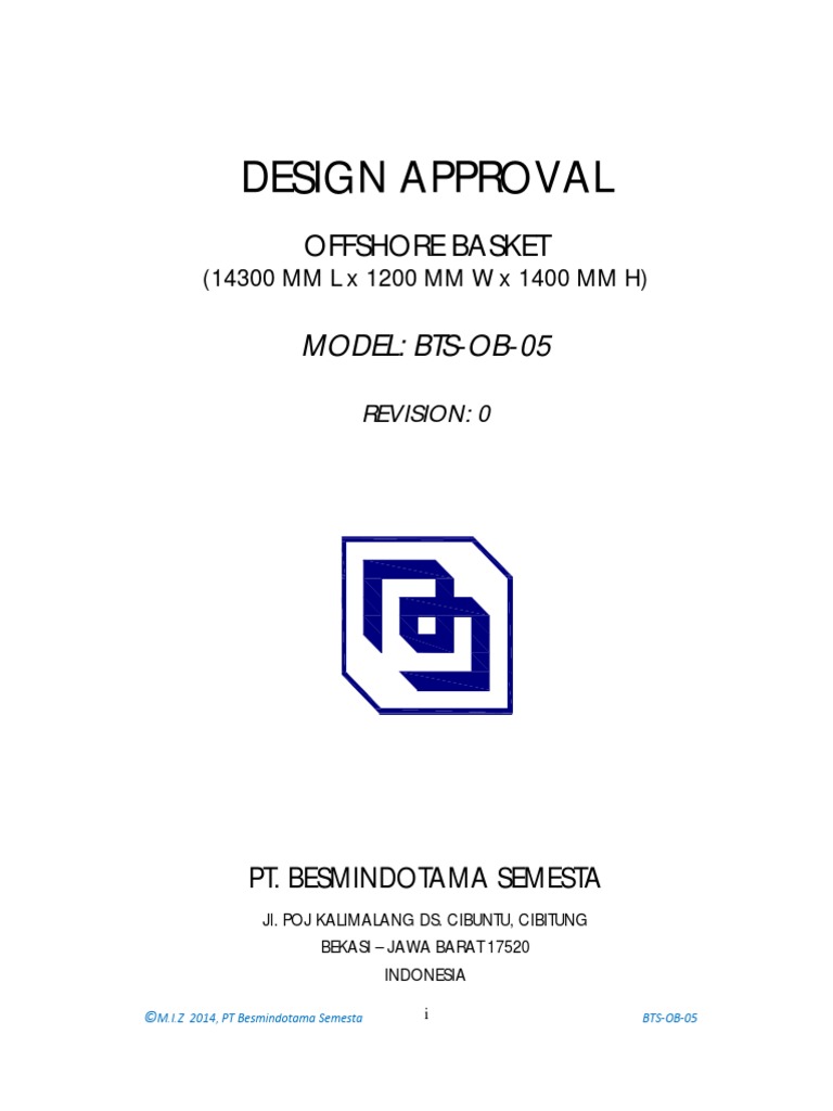 Design Calculation Offshore Basket | PDF | Structural Steel | Strength ...