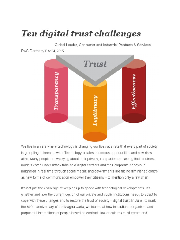 Digital Trust: Key Challenges Ahead | PDF | Computer Security | Security
