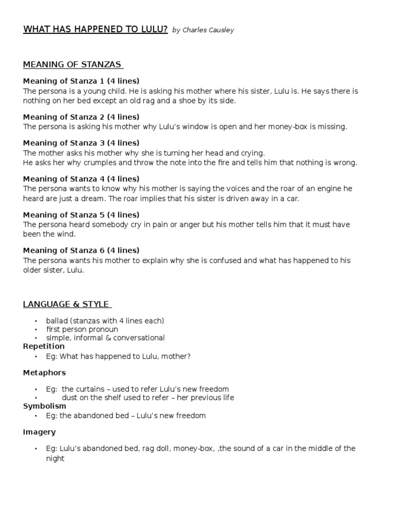 What Has Happened To Lulu Pdf