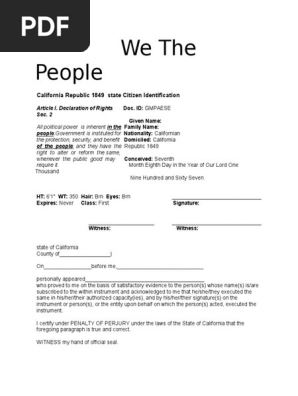 State Citizen ID Template